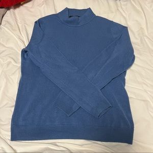 Vintage Blue Mock Neck Sweater Top